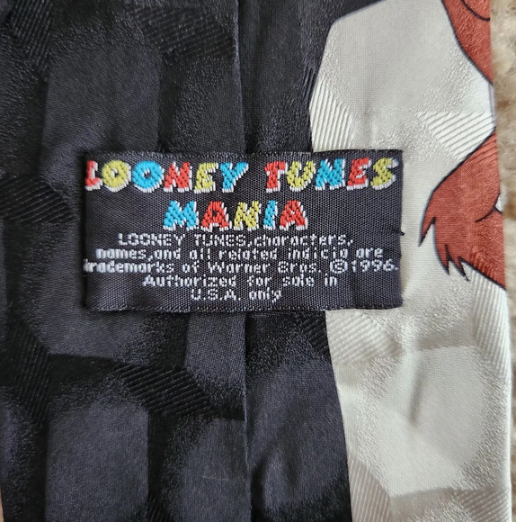 Vintage Looney Tunes Tazmanian Devil TAZ Computer Silk Tie - Picture 4 of 4